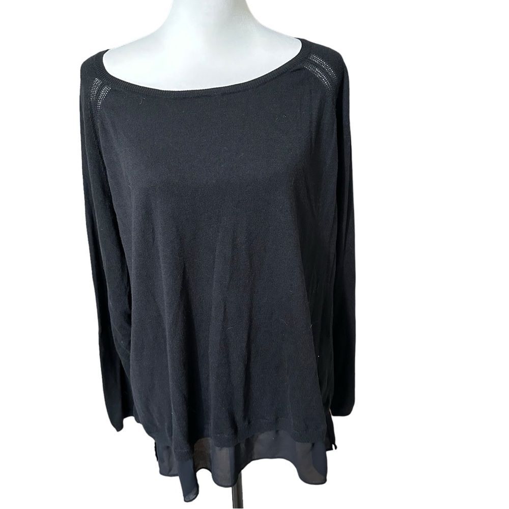 DKNYC Black Lightweight Long Sleeve Sweater Sz XXL NWT